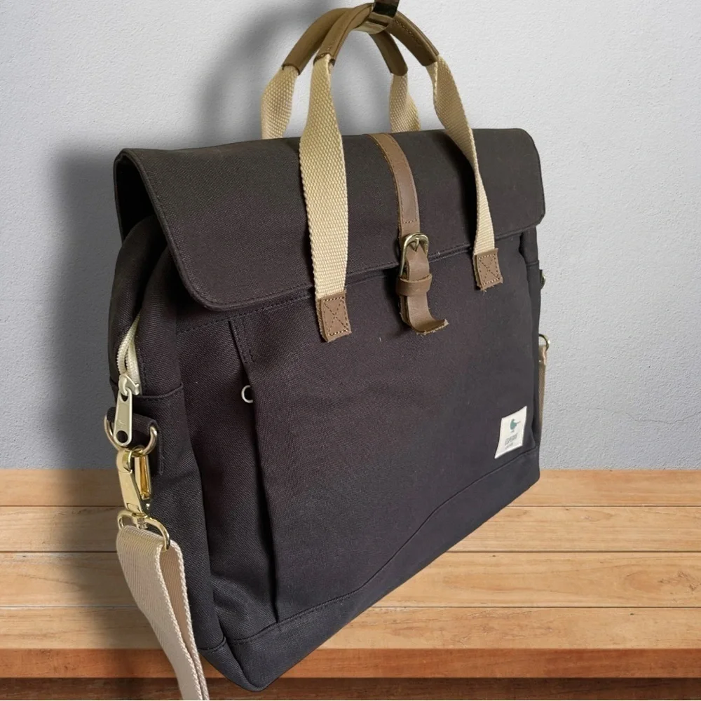 ESPEROS Baldwin Porter Black Brief Messenger Laptop Bag